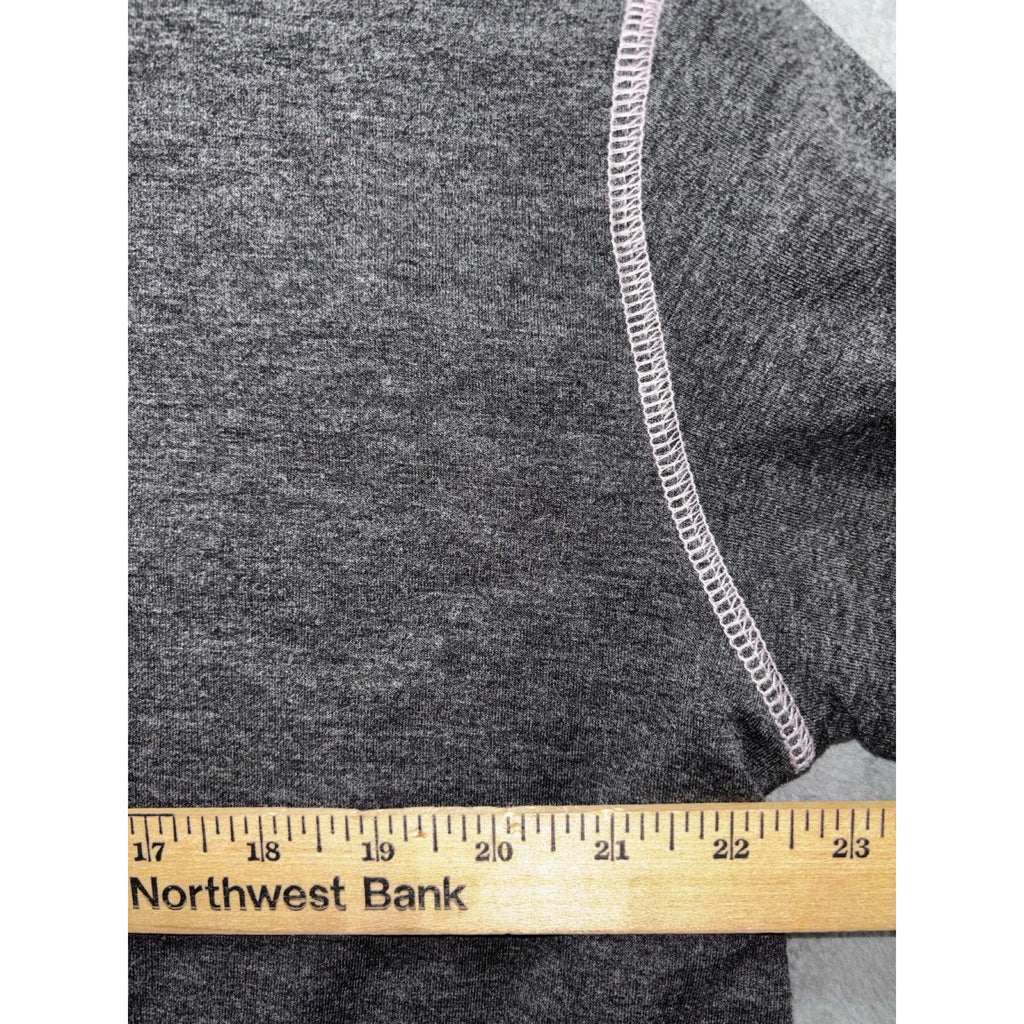 Architect XL Womens Dark Gray Heather Pink Contrast Stitch Crewneck Top Casual