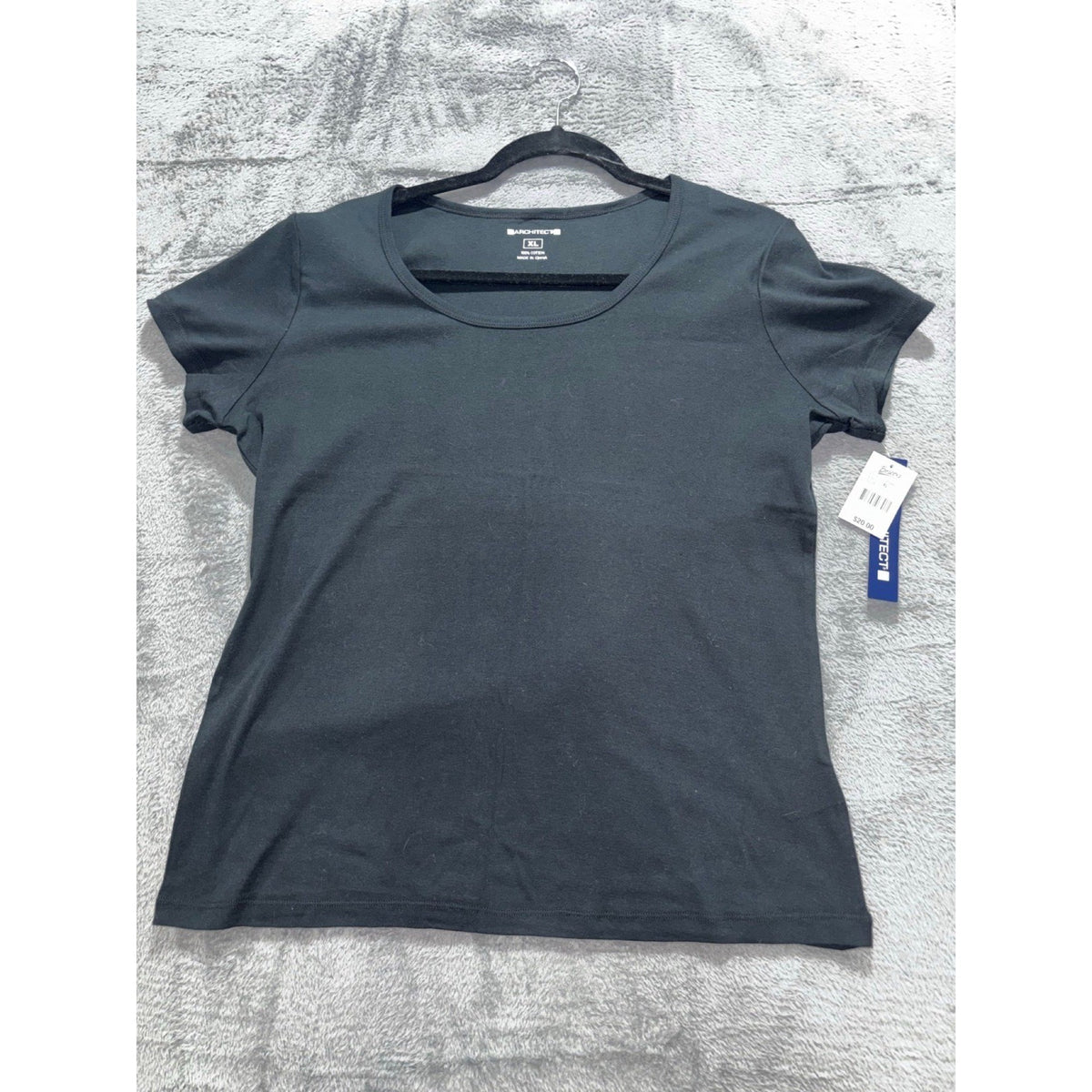 Architect XL Black Crewneck Tee Womens Casual Basic Cotton T-Shirt Boho New