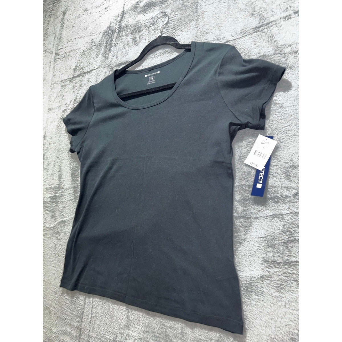 Architect XL Black Crewneck Tee Womens Casual Basic Cotton T-Shirt Boho New