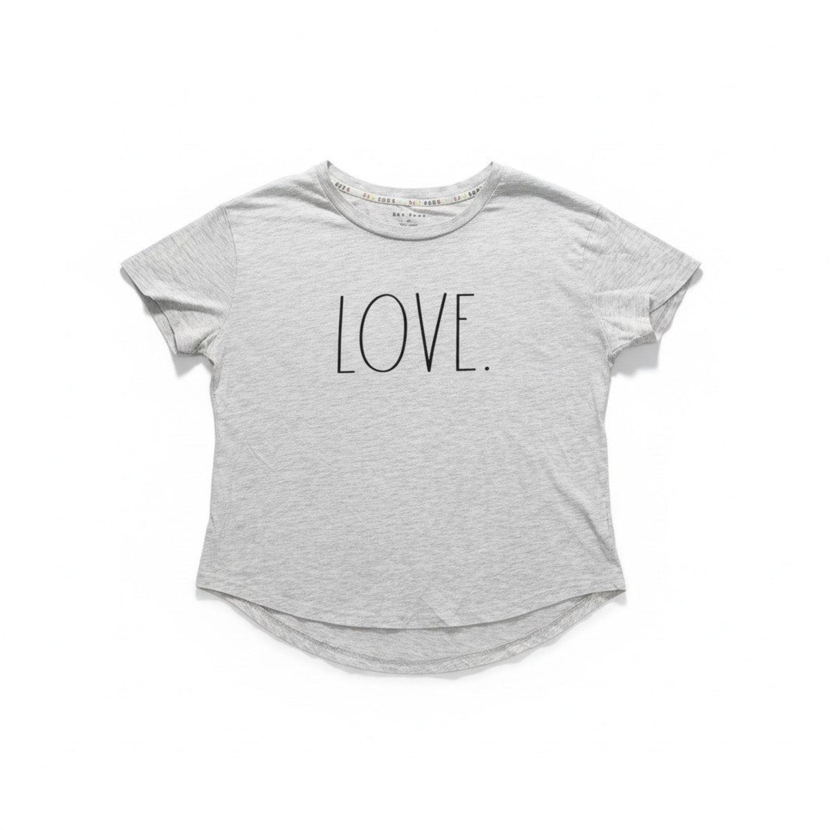 Rae Dunn XL Womens Gray Love Graphic Crewneck Tee Shirt Casual Cozy