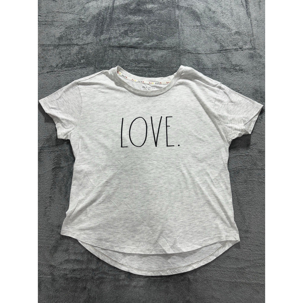 Rae Dunn XL Womens Gray Love Graphic Crewneck Tee Shirt Casual Cozy