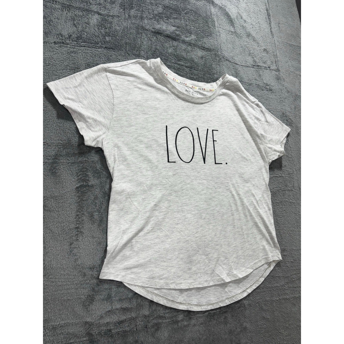 Rae Dunn XL Womens Gray Love Graphic Crewneck Tee Shirt Casual Cozy
