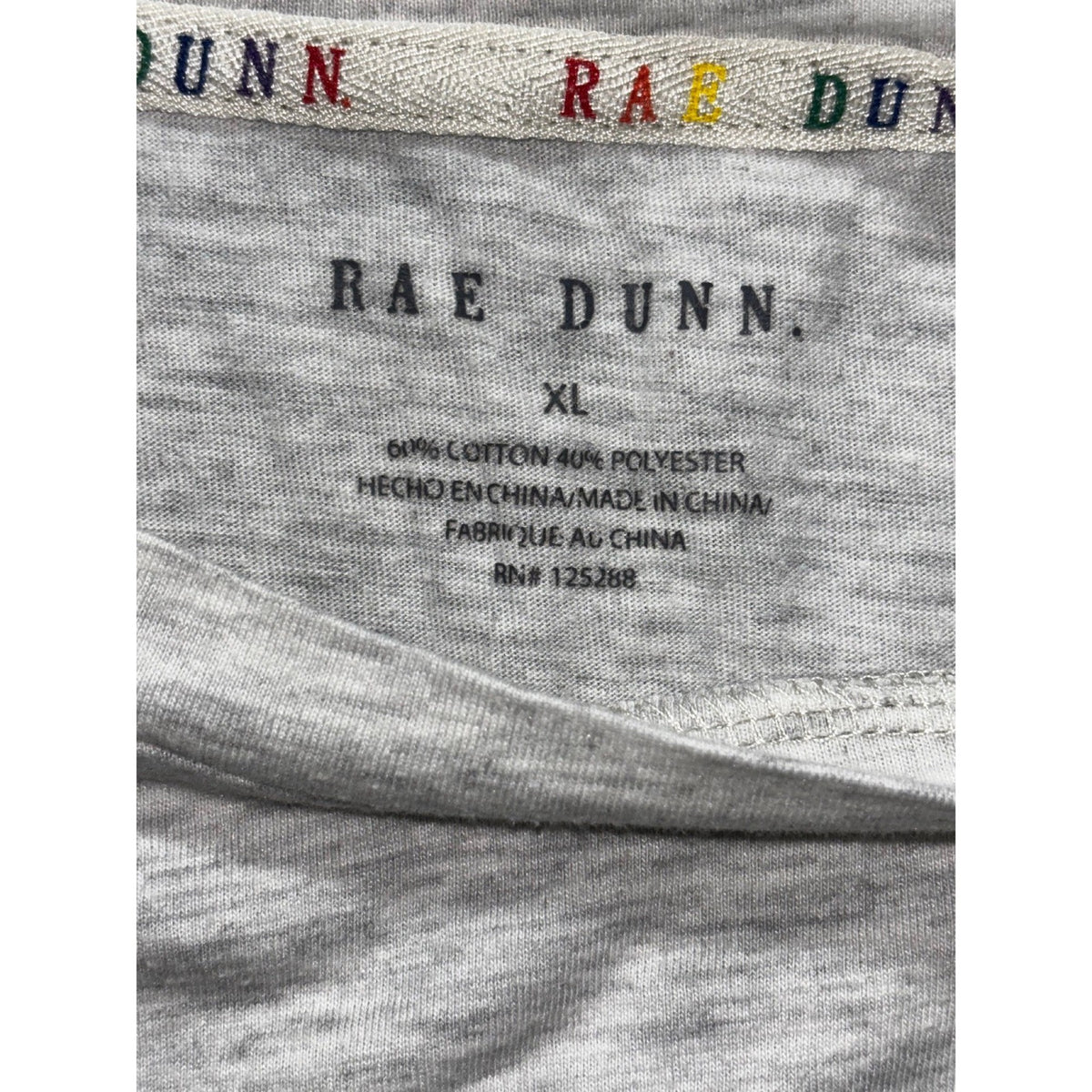 Rae Dunn XL Womens Gray Love Graphic Crewneck Tee Shirt Casual Cozy
