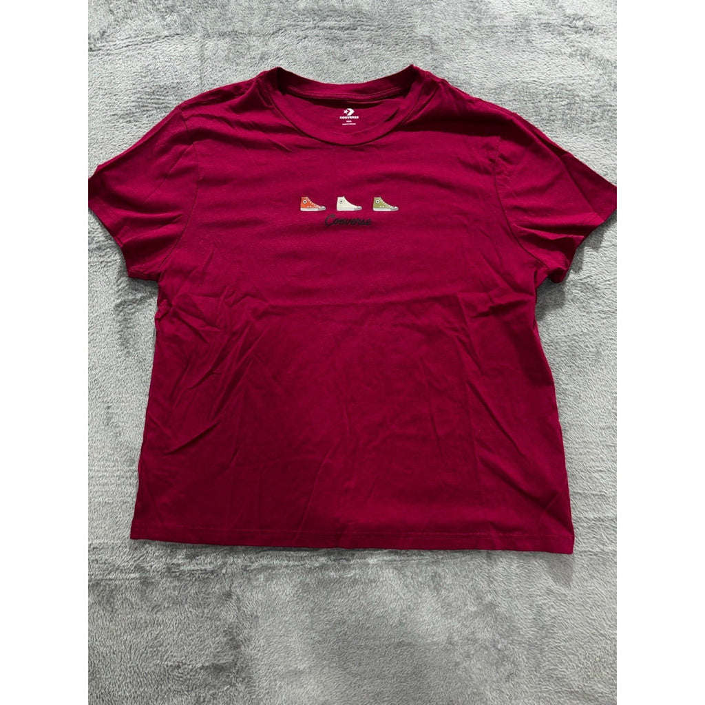 Converse XL Burgundy Graphic Crewneck Tee Shirt Casual Athleisure