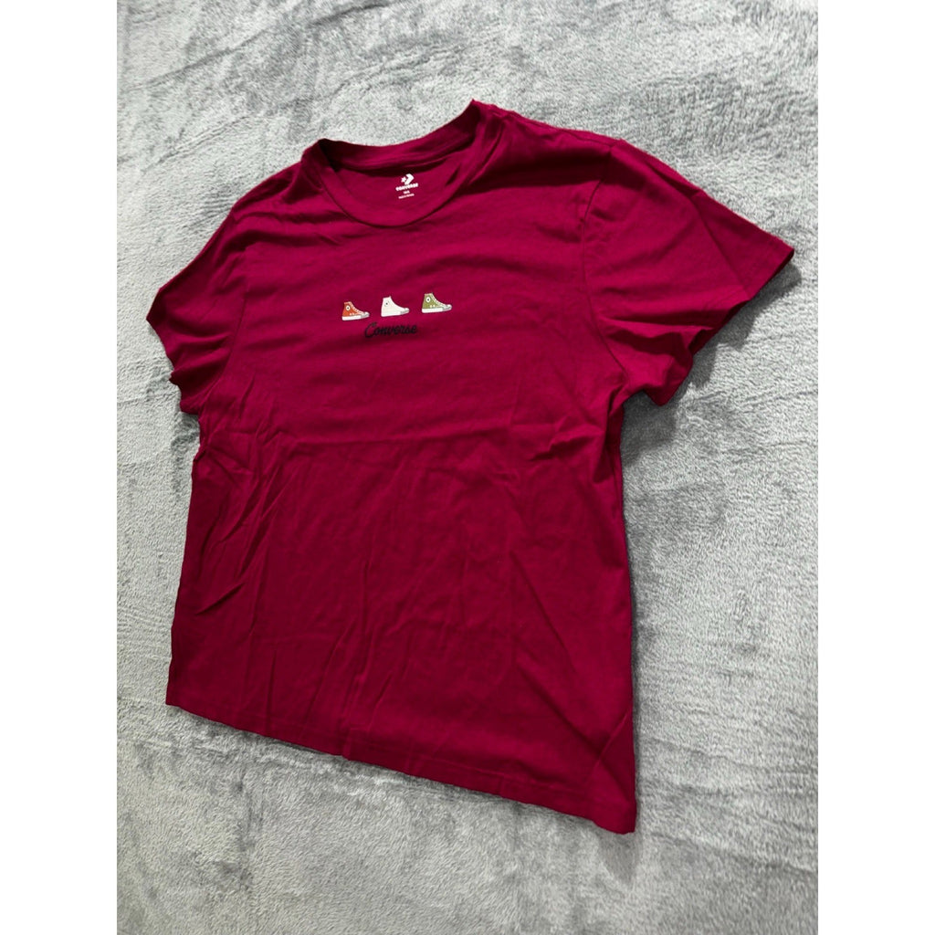 Converse XL Burgundy Graphic Crewneck Tee Shirt Casual Athleisure