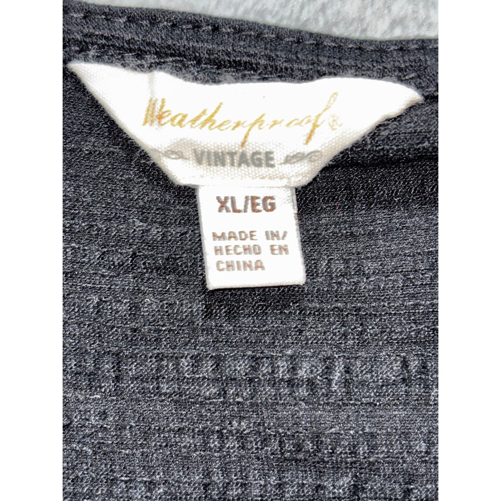 Weatherproof Vintage Womens XL Black Tie Hem Button Front Top Boho Casual Cozy