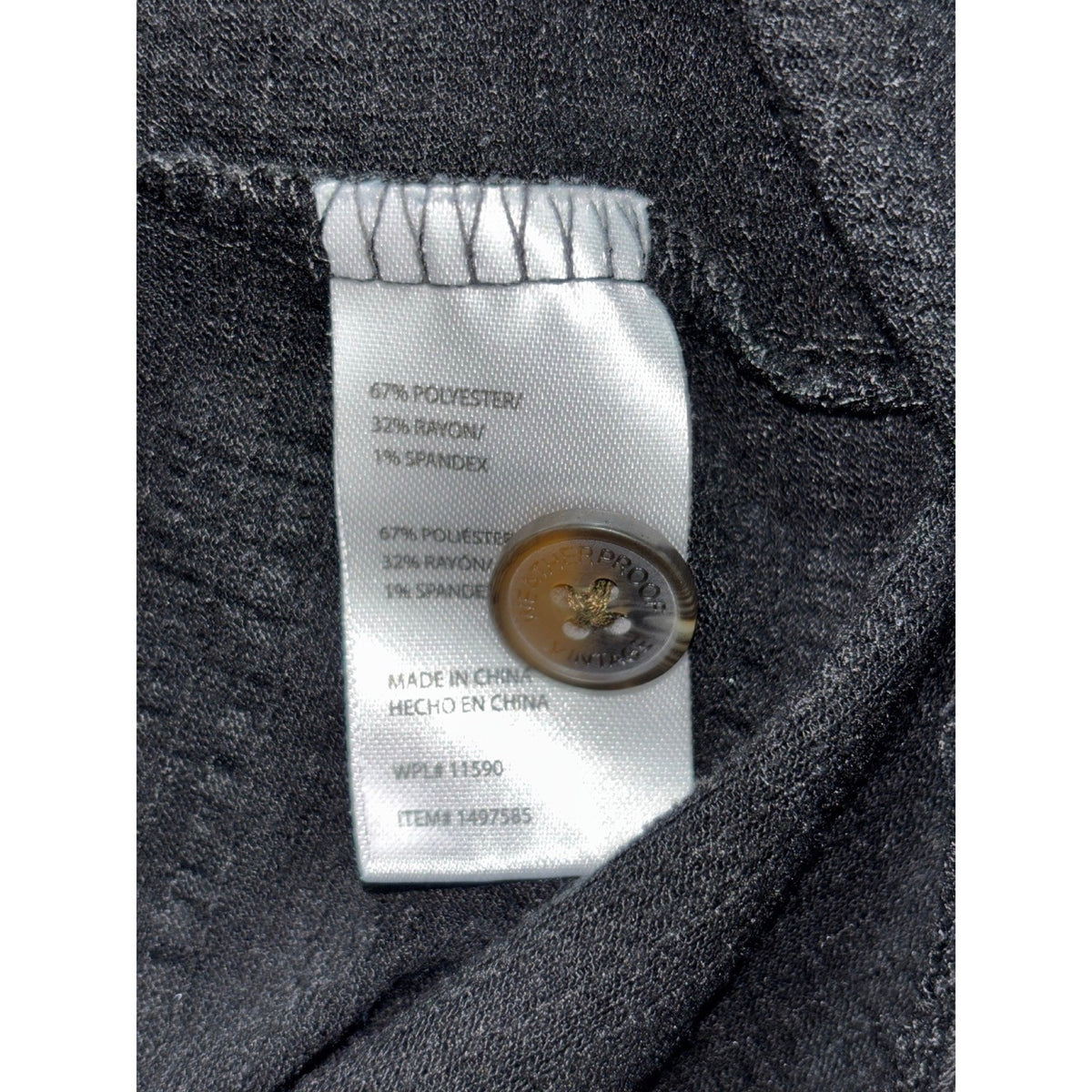 Weatherproof Vintage Womens XL Black Tie Hem Button Front Top Boho Casual Cozy