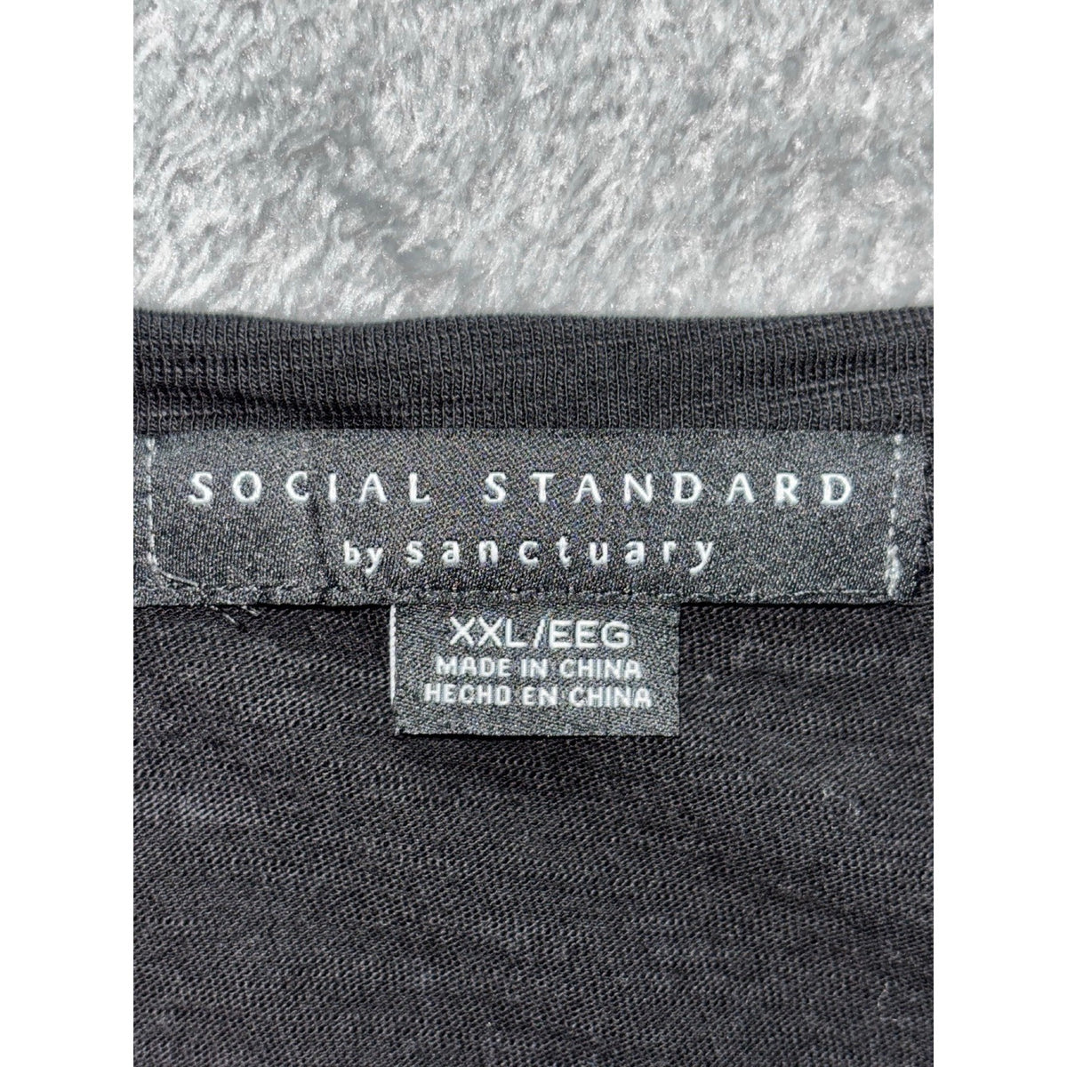Social Standard by Sanctuary XXL Womens Black Asymmetric Hi-Lo Tee Casual Boho