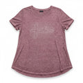 Joei & i Womens 1X Burgundy Heather Rhinestone Cross Tee Casual Boho