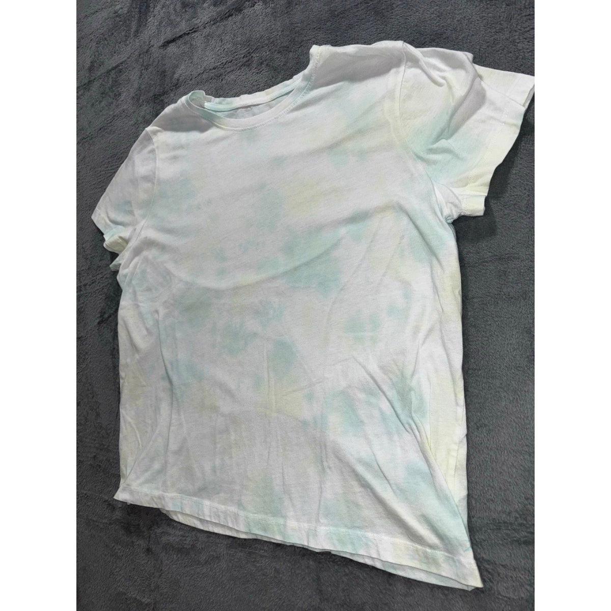 Danskin XL Womens White Mint Tie Dye Crewneck Tee Shirt Boho Casual Athleisure