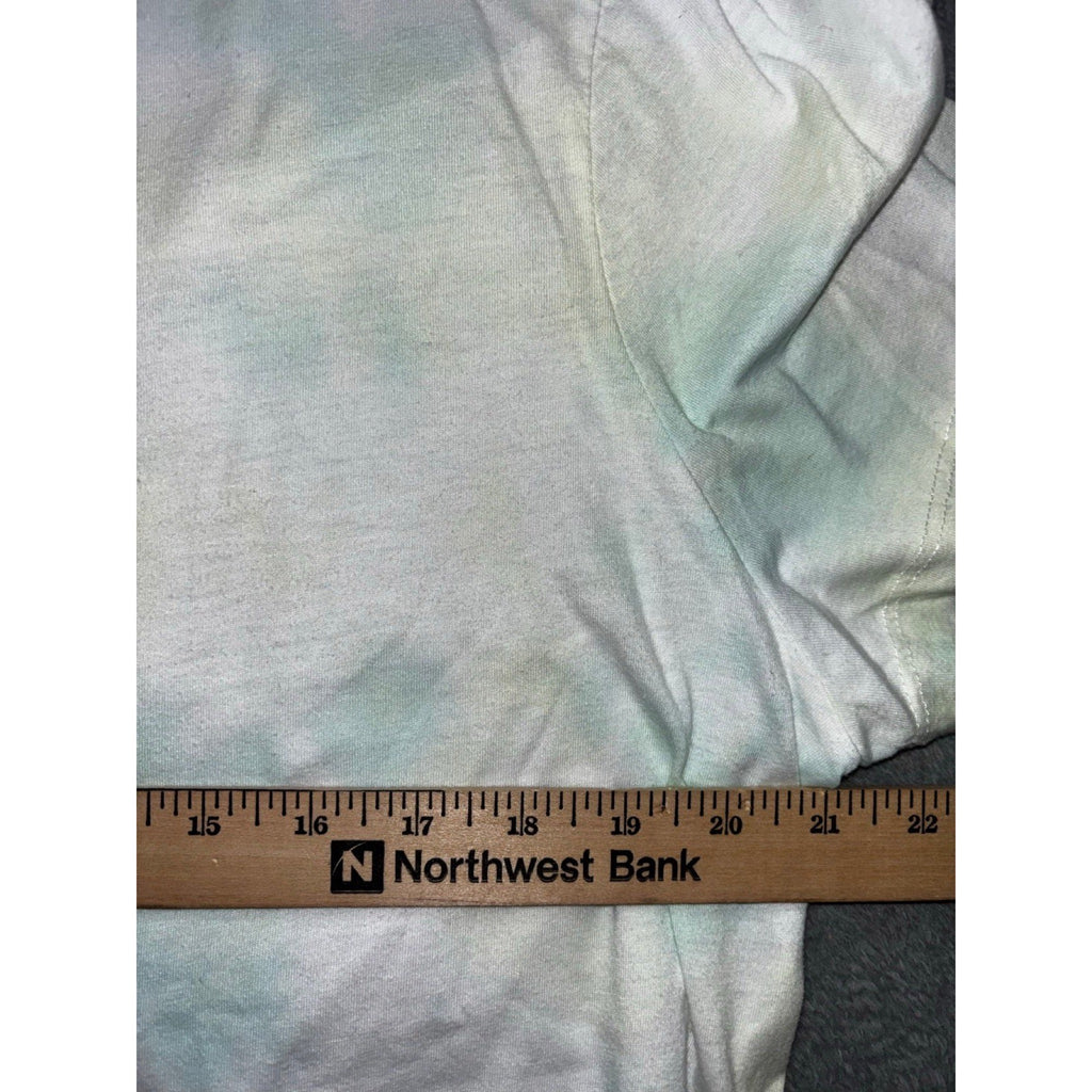 Danskin XL Womens White Mint Tie Dye Crewneck Tee Shirt Boho Casual Athleisure