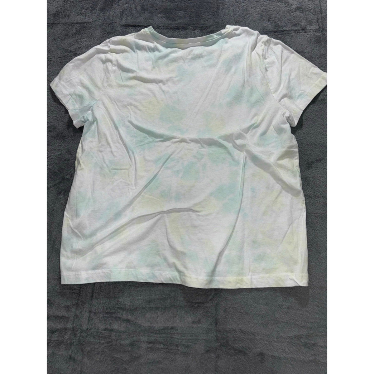 Danskin XL Womens White Mint Tie Dye Crewneck Tee Shirt Boho Casual Athleisure