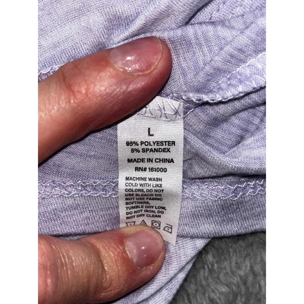 Starting Point L Lavender Womens Performance Tee Crewneck Athleisure Casual