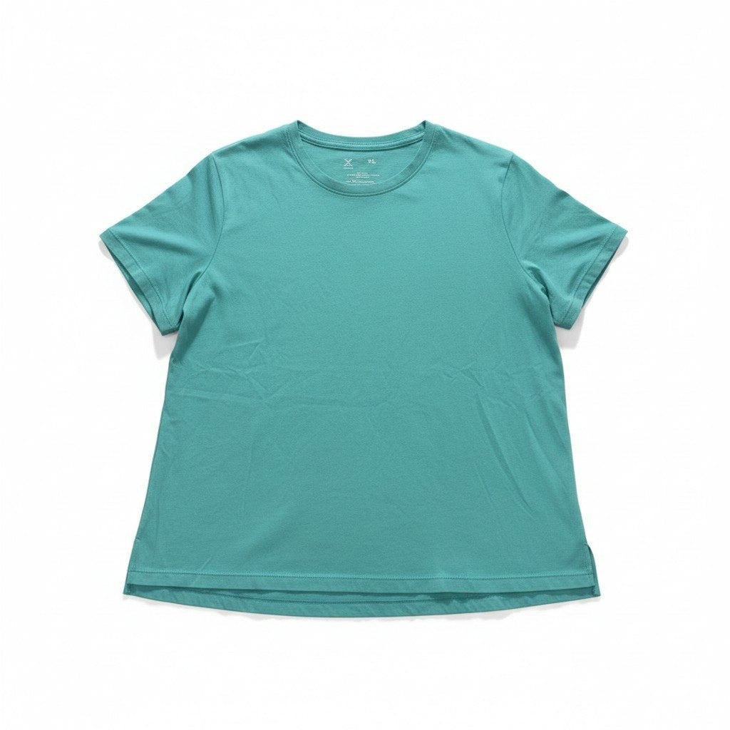 Xersion XL Teal Crewneck Tee Womens Casual Athleisure Short Sleeve Shirt