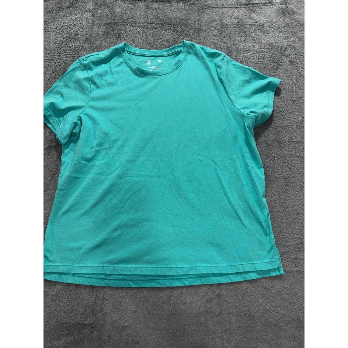 Xersion XL Teal Crewneck Tee Womens Casual Athleisure Short Sleeve Shirt