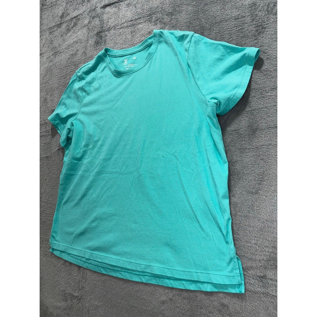 Xersion XL Teal Crewneck Tee Womens Casual Athleisure Short Sleeve Shirt