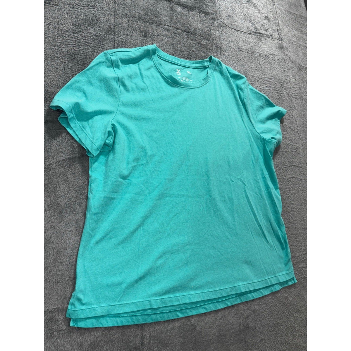 Xersion XL Teal Crewneck Tee Womens Casual Athleisure Short Sleeve Shirt