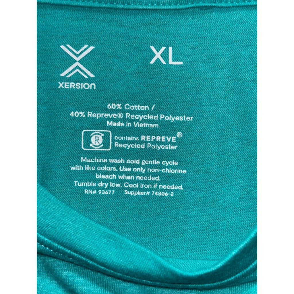 Xersion XL Teal Crewneck Tee Womens Casual Athleisure Short Sleeve Shirt