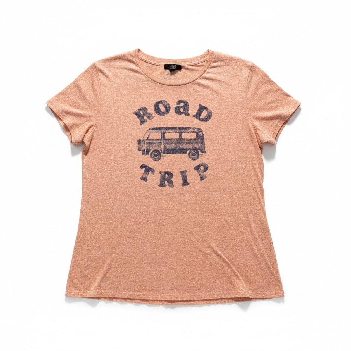 Modern Canvas XL Peach Womens Road Trip Van Graphic Tee Casual T-Shirt