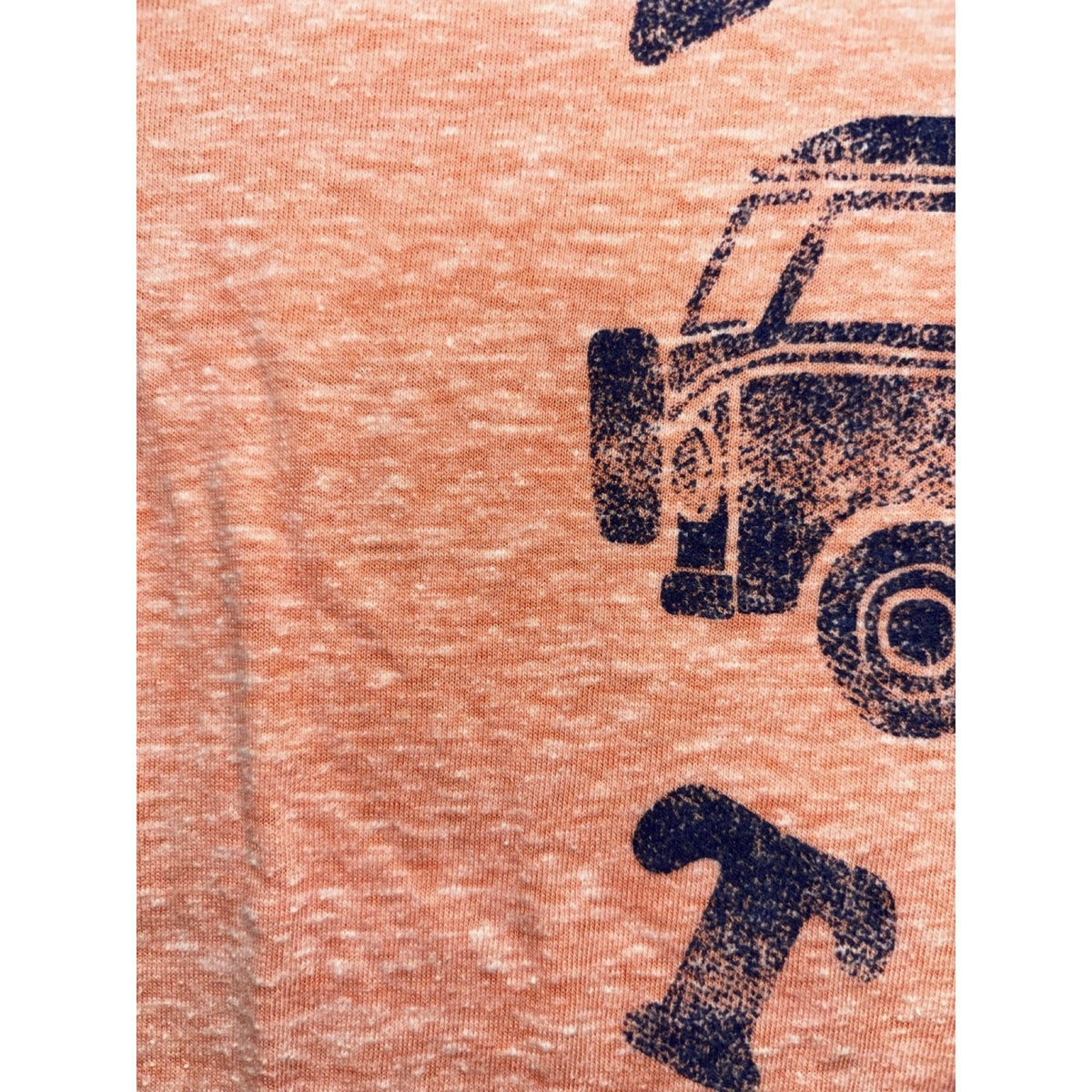 Modern Canvas XL Peach Womens Road Trip Van Graphic Tee Casual T-Shirt