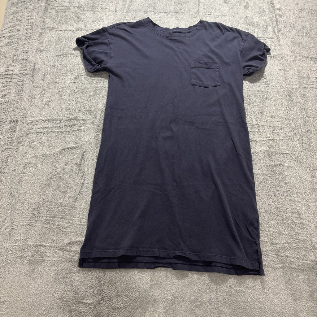 Abercrombie & Fitch S Navy Blue Womens T-Shirt Dress Pocket Casual Minimalist