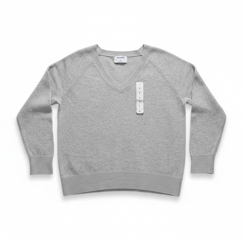 Old Navy L Womens Gray V-Neck SoSoft Sweater NWT Cozy Casual Soft Knit Pullover
