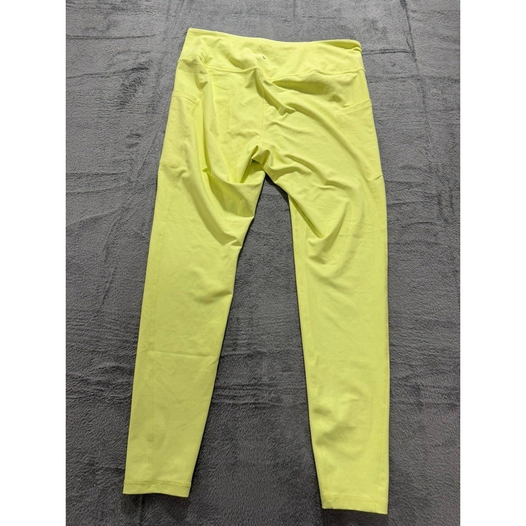 Old Navy Active Powersoft Go-Dry High Rise Leggings XL Neon Yellow Workout
