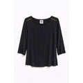 Anne Klein Black Blouse Gold Zip Shoulder Minimalist Chic Top Med Quiet Luxury