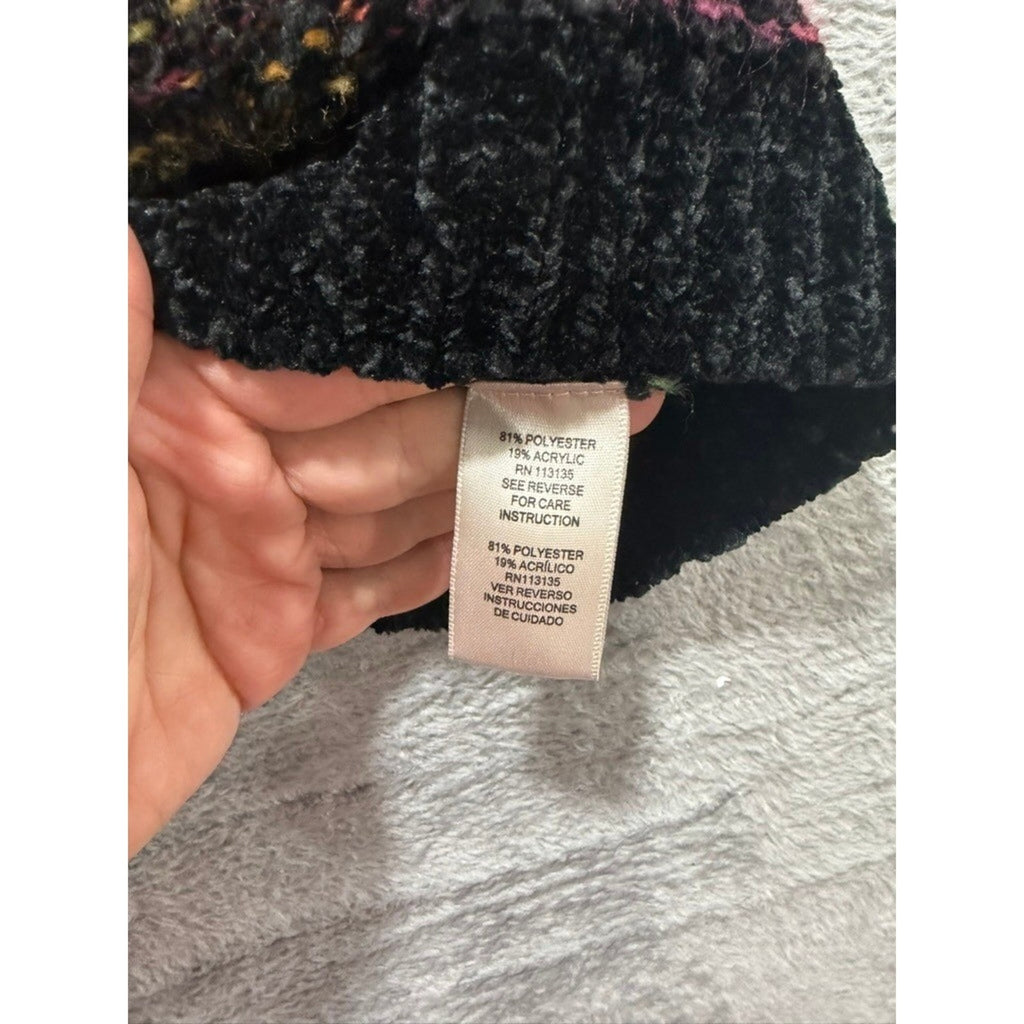 Jillian Nicole Woman Sweater 1X Multicolor Chunky Knit V Neck Cozy Plus