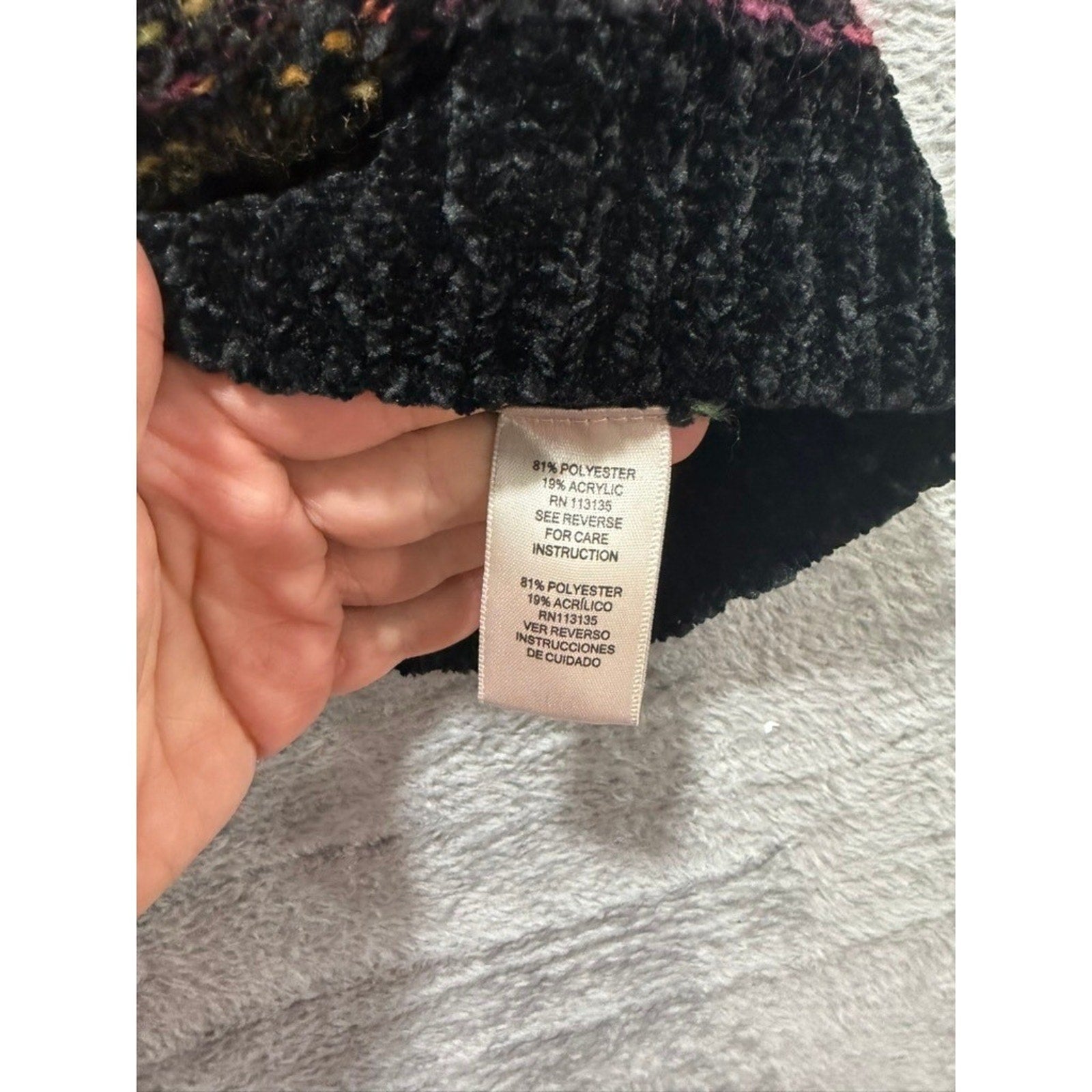 Jillian Nicole Woman Sweater 1X Multicolor Chunky Knit V Neck Cozy Plus
