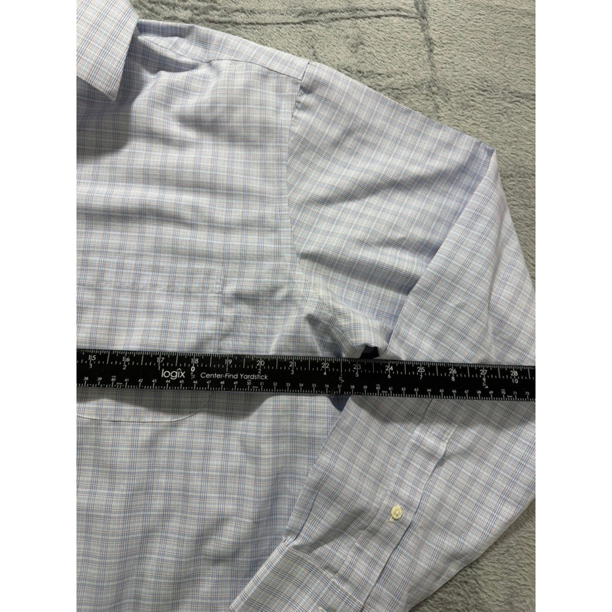 Brooks Brothers Dress Shirt Mens Large 16.5 34 Blue Check Cotton Classic