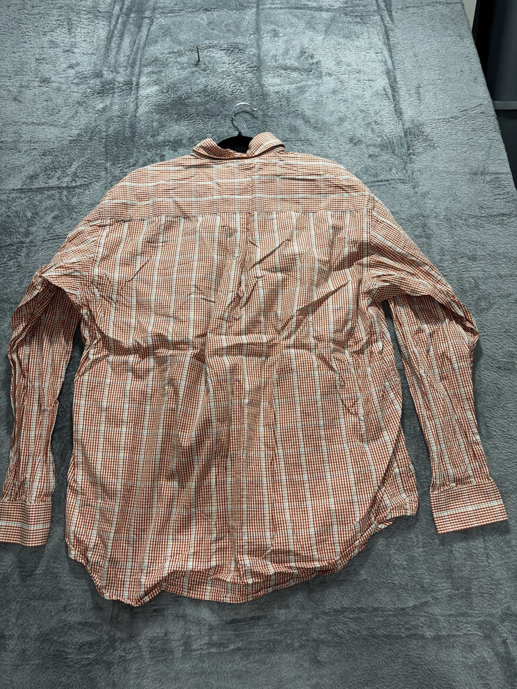 Bobby Jones Men's Orange White Gingham Shirt Size XL, photo 6 of 9