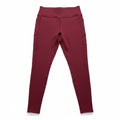 Womens L Burgundy Fleece Lined Leggings Pockets Athleisure Casual