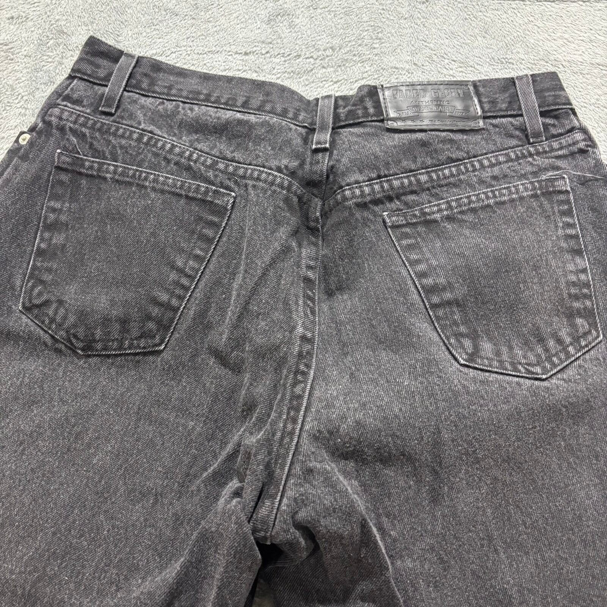LL Bean Womens 16 PET Black Denim Bermuda Shorts Vintage Casual High Rise