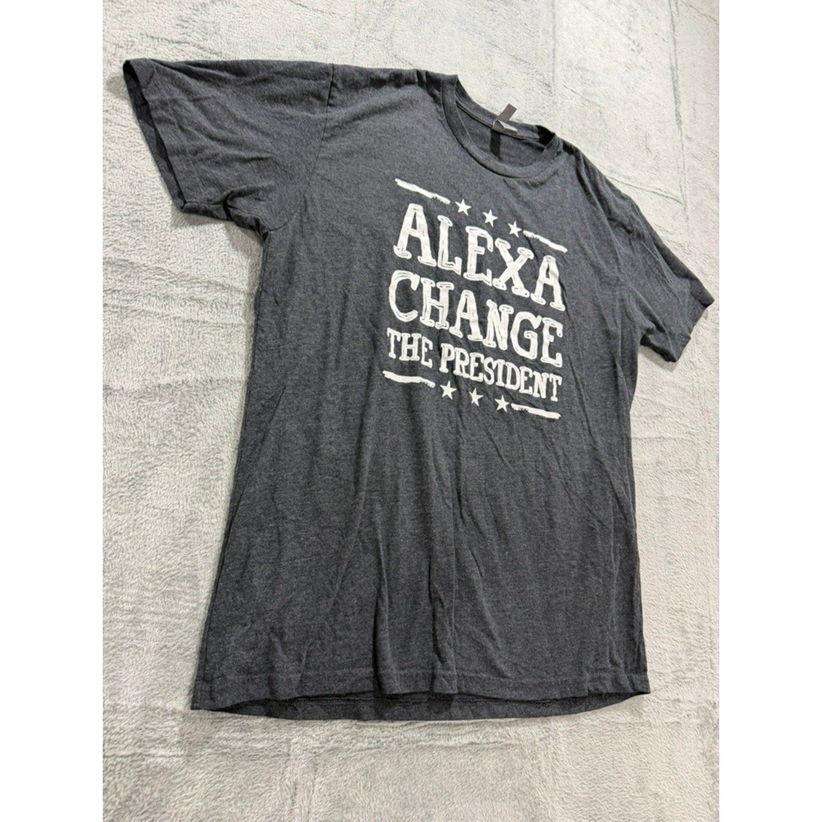 Next Level Women Alexa Change The President Graphic T-Shirt Charcoal Grey XL