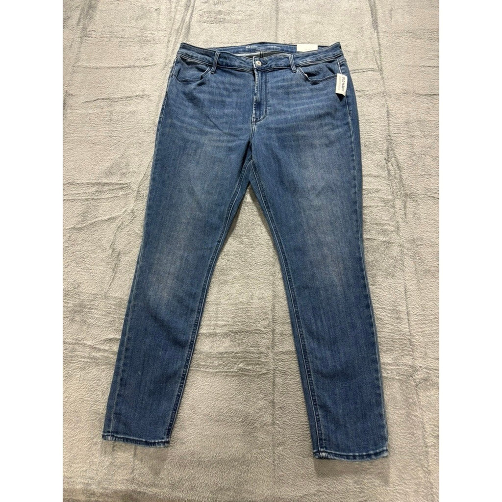 NWT Old Navy Jeans Women 16 High Rise Super Skinny Blue Denim Stretch Y2K Casual