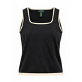 Lauren Ralph Lauren Tank Top Womens XL Black Silk Blend Contrast Trim Knit