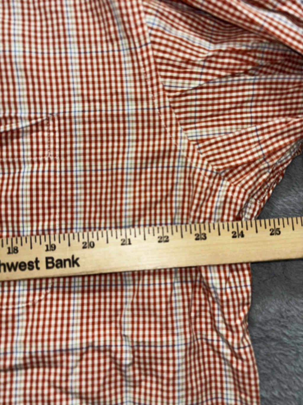 Bobby Jones Men's Orange White Gingham Shirt Size XL, photo 4 of 9