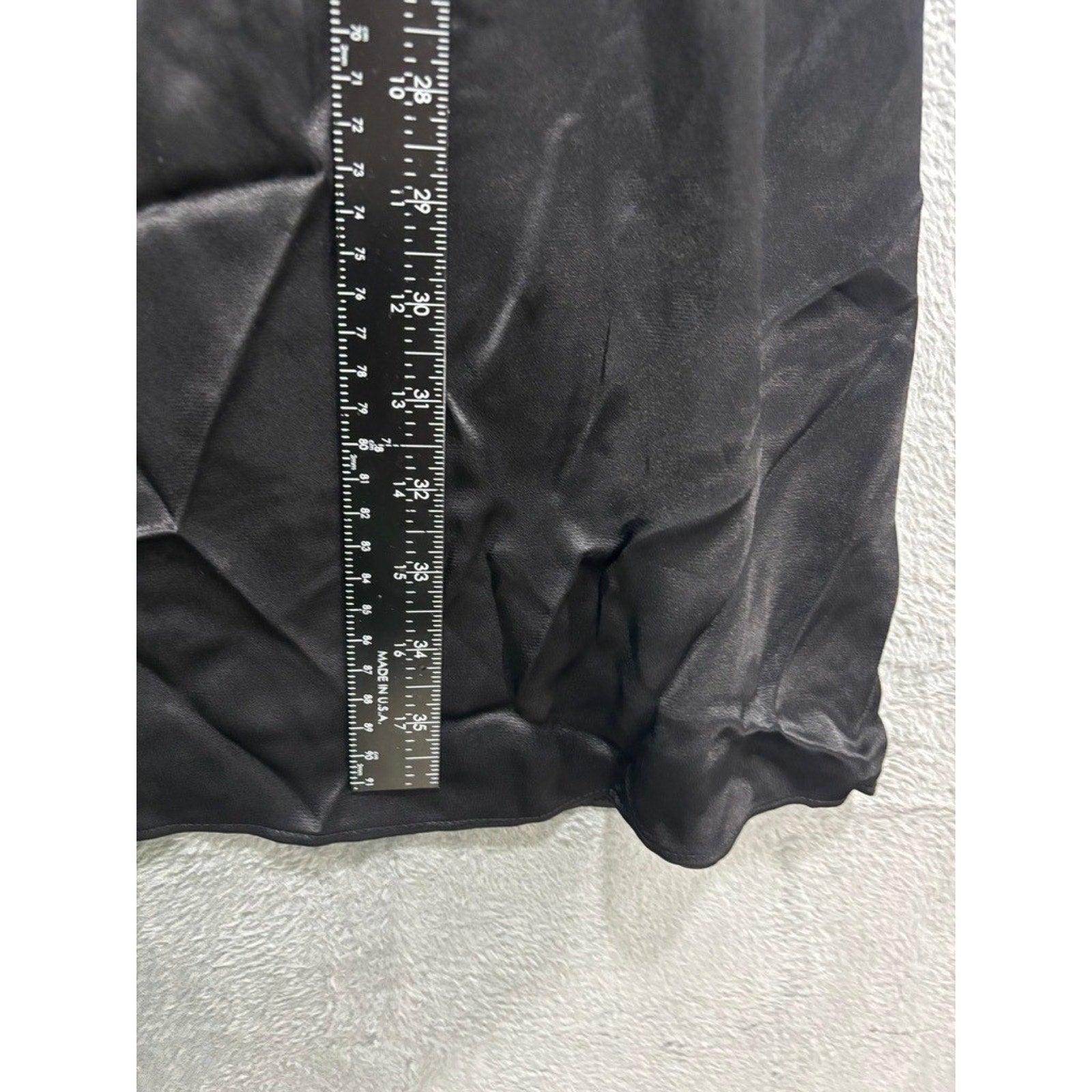 Zara Black Satin A-Line Maxi Skirt Drawstring Waist Size M NEW