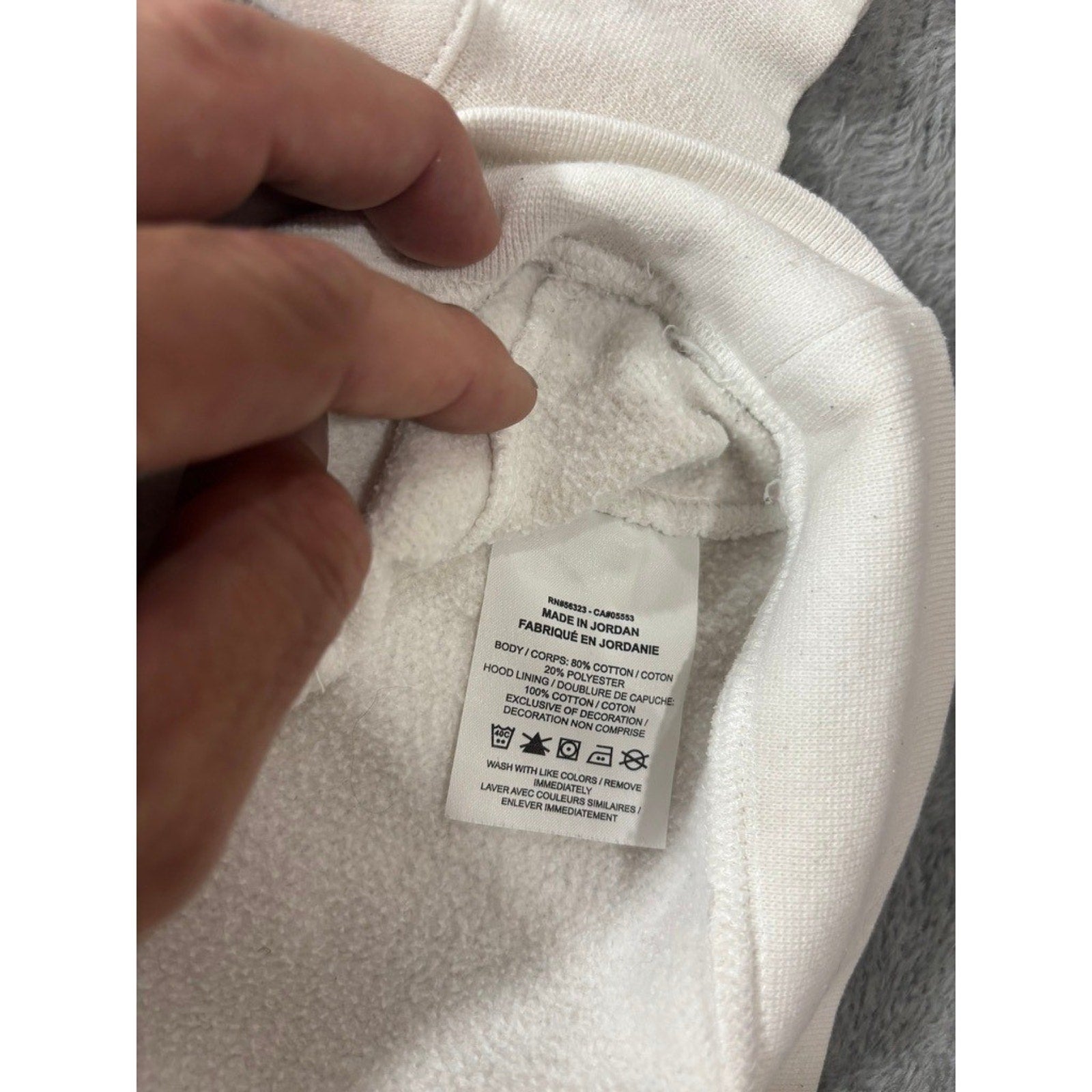 Nike M White Hoodie Womens Crewneck Swoosh Logo Casual Athleisure Sweatshirt