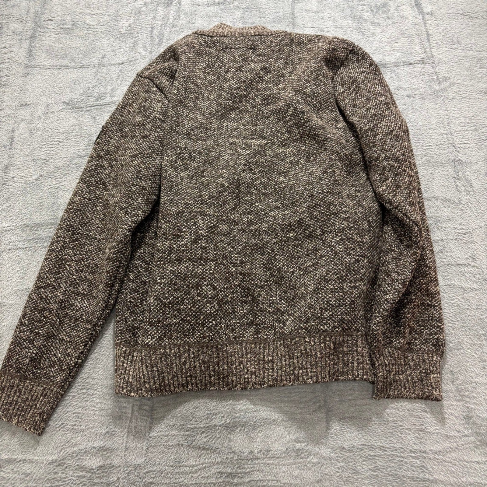Buffalo David Bitton Mens L Brown Full Zip Mock Neck Sweater Ribbed Knit NWT