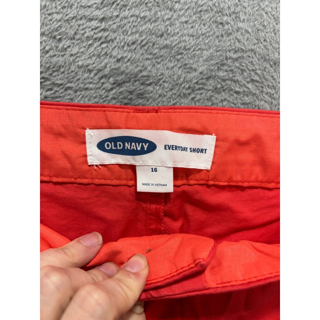 Old Navy 16 Red Everyday Short Womens Preppy Casual Mid Rise Chino Shorts