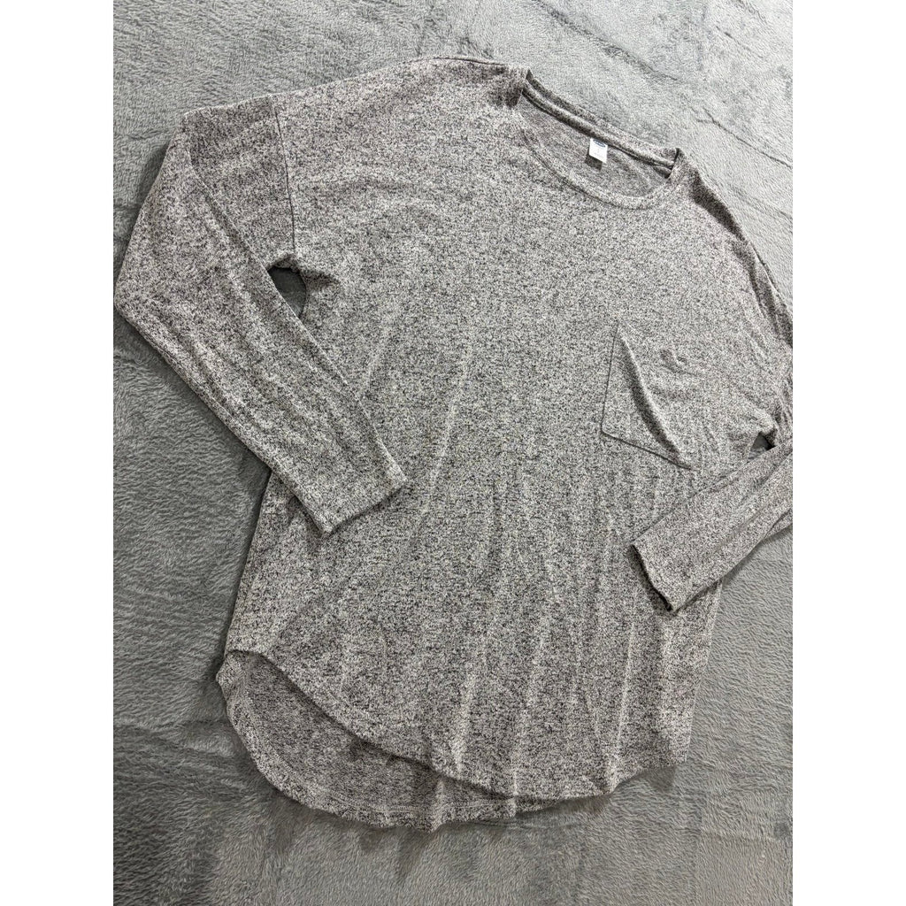 Old Navy Womens S Gray Long Sleeve Pocket T-Shirt Casual Cozy Top