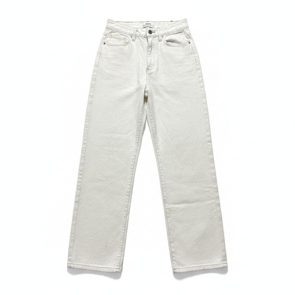 Cotton On Womens 2 Cream Loose Straight Leg Jeans Denim Casual Boho