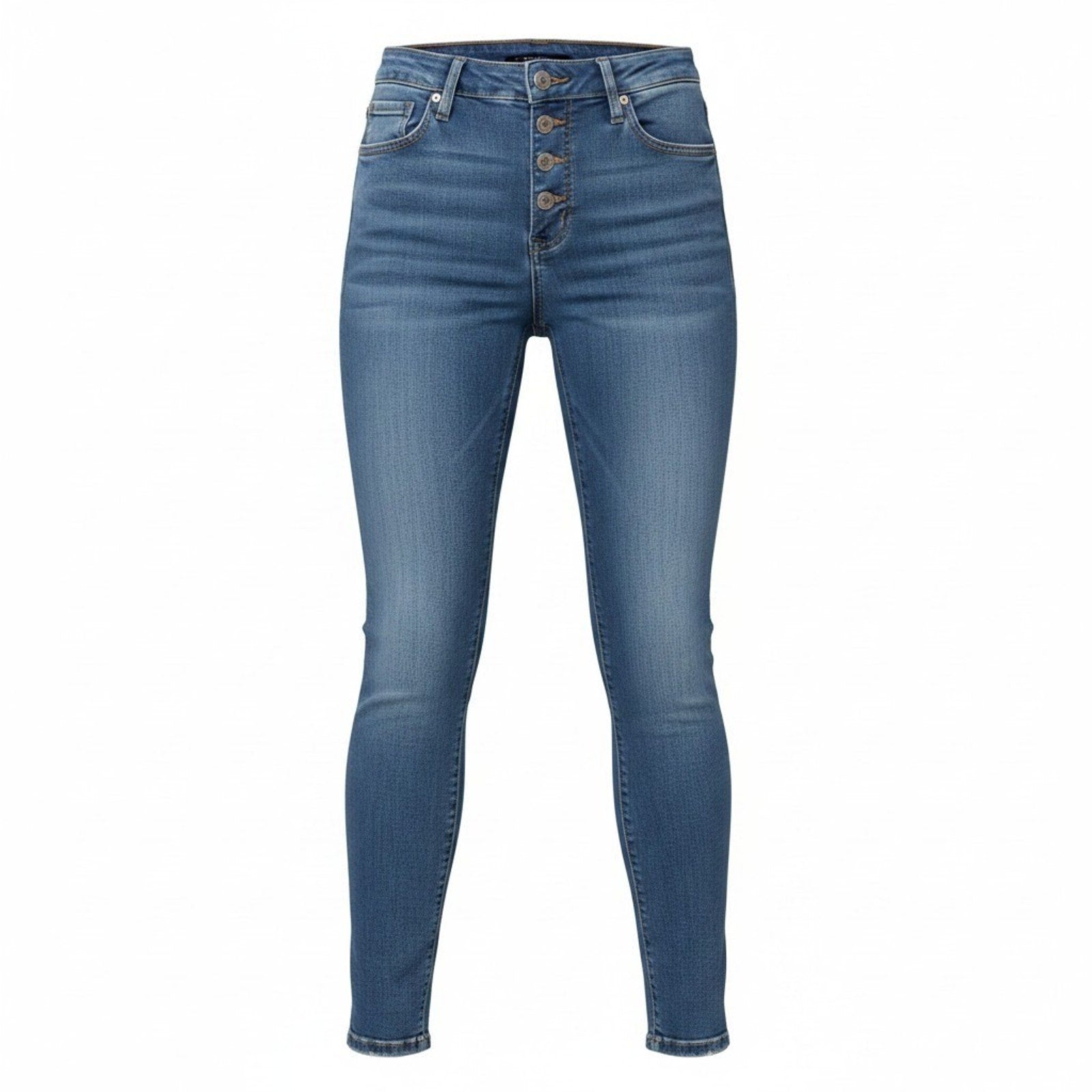 Old Navy Rockstar Super Skinny High Rise Button Fly Womens 6 Jeans Raw Hem Wash