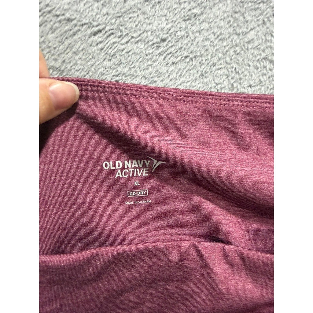 Old Navy Active Go-Dry Colorblock High Rise Leggings XL Plum Mauve Workout