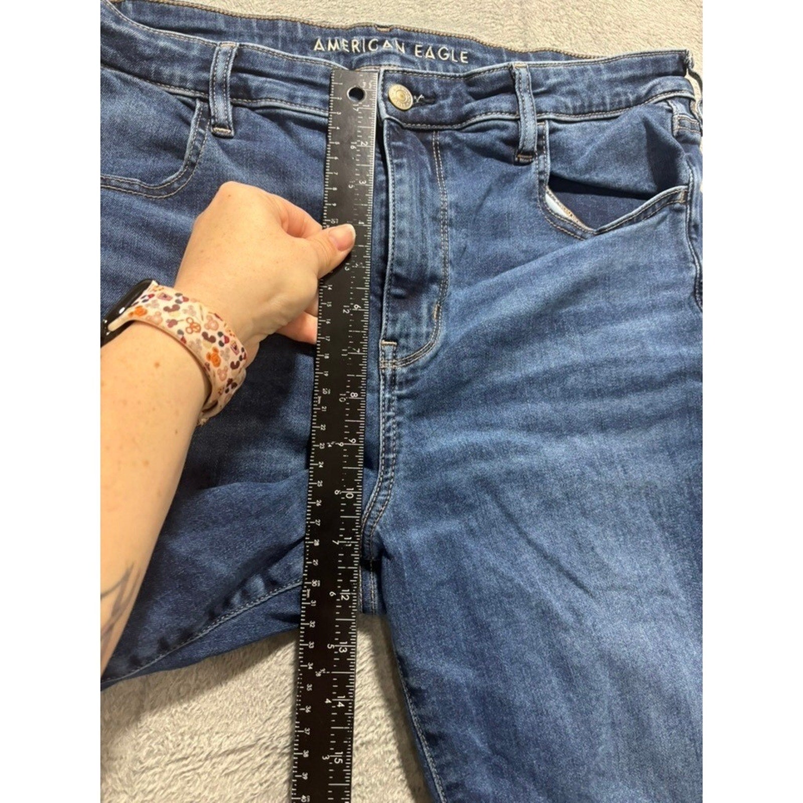 American Eagle Hi Rise Jegging Womens 18 Regular Blue Next Level Stretch Plus