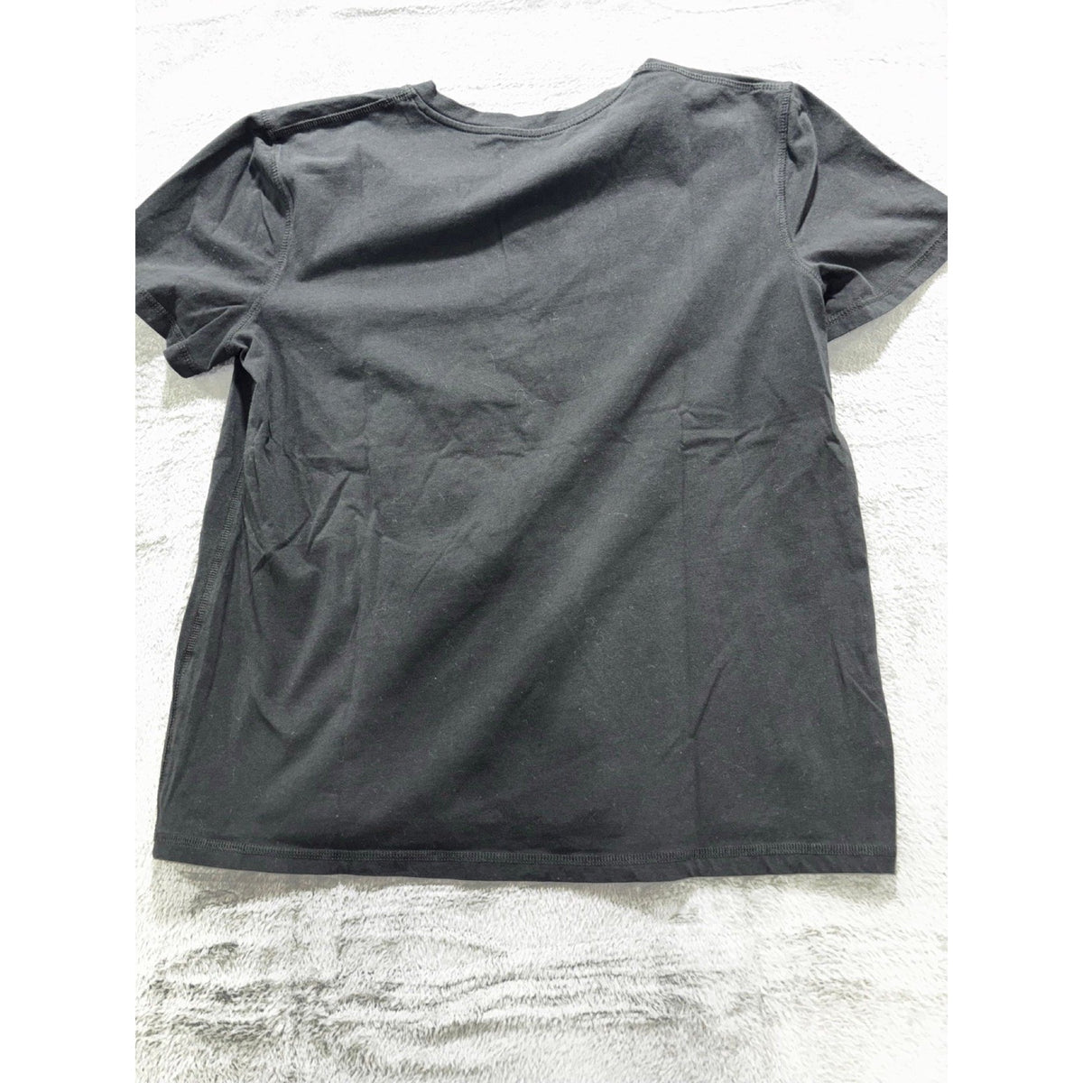 Chill Society Womens 1XL Black V-Neck Tee Casual Athleisure Short Sleeve T-Shirt