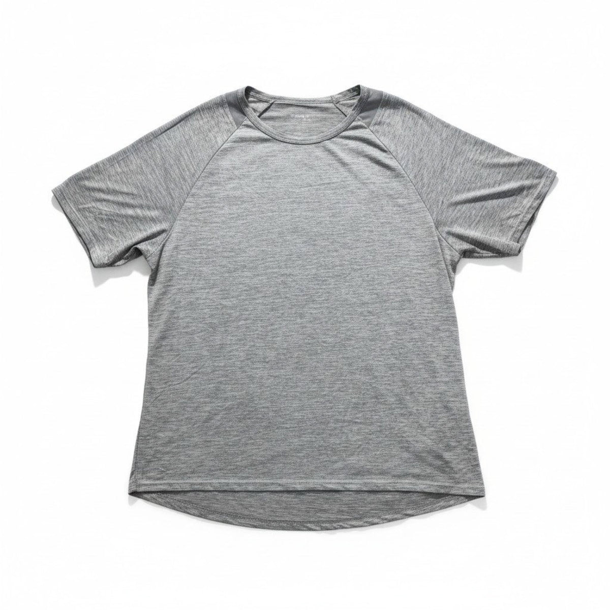 Athletex Womens 1X Gray Heather Mesh Yoke Crewneck Tee Athleisure Casual Shirt