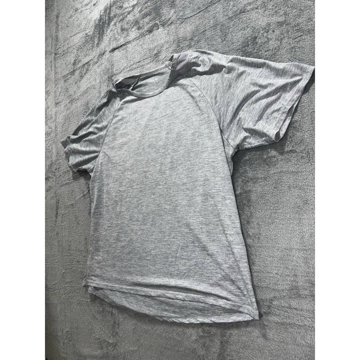 Athletex Womens 1X Gray Heather Mesh Yoke Crewneck Tee Athleisure Casual Shirt